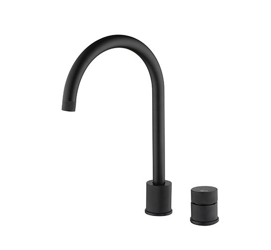 Finire Knurled Two Hole Black Kitchen Tap